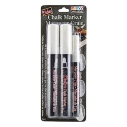 Image for Marvy Bistro Chalk Markers, Assorted Tips, White, Set of 3 from School Specialty