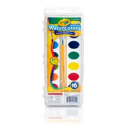 Crayola Washable Watercolor Paint, Oval Pan, Assorted 16-Color Set Item Number 008685