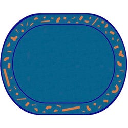 Image for Childcraft Building Blocks Carpet, 10 Feet 6 Inches x 13 Feet 2 Inches, Oval from School Specialty