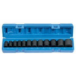 Image for Grey Pneumatic 12-Piece Standard Length Socket Set - Fraction, 3/8 in, Set of 12 from School Specialty