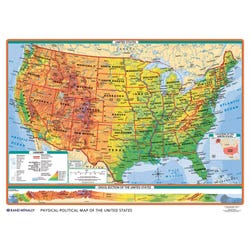 Image for Rand McNally Physical-Political United States and World Desk Maps, Set of 30 from School Specialty