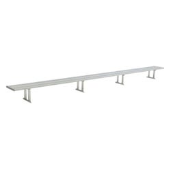 National Recreational Systems Aluminum Portable Double Wide Bench without Backrest, Square Tube and Angle Leg, 21 Feet, Item Number 2107349