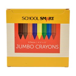 Image for School Smart Crayons, Jumbo Size, Assorted Colors, Pack of 8 from School Specialty
