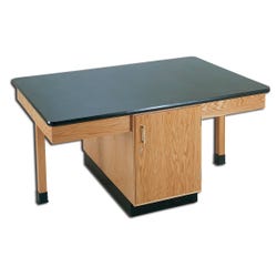 Image for Diversified Woodcrafts Plain Apron Science Table with Storage Cabinet, 66 x 24 x 30 Inches, Plastic Laminate Top from School Specialty