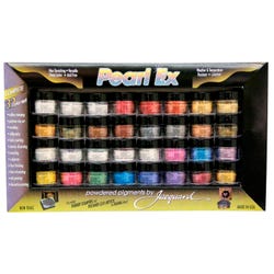 Image for Jacquard Pearl-Ex Non-Toxic Powder Pigment Set, 0.1 oz Bottle, Assorted Metallic Color, Set of 32 from School Specialty