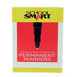 School Smart Extra Fine Tip Permanent Markers, Black, Pack of 12 Item Number 085037