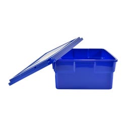 Image for School Smart Storage Bin with Lid, 11 x 16 x 6 Inches, Blue from School Specialty