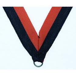 Image for Neck Ribbon, 7/8 x 32 Inches, Black/Orange from School Specialty