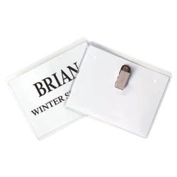 Image for C-Line Clip Name Badge Holder with Inserts, 3 x 4 Inches, Clear, Pack of 96 from School Specialty