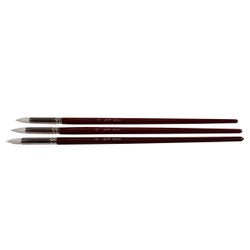 Image for Sax Optimium White Taklon Brushes, Round Type , Long Handle, Size 4, Pack of 3 from School Specialty