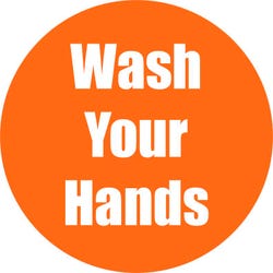 Image for Healthy Habits Floor Stickers, Wash Your Hands, 5 Pack, Orange, Non-Slip from School Specialty