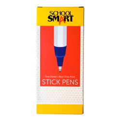 Image for School Smart Round Stick Pen, Fine Tip, Blue, Pack of 12 from School Specialty