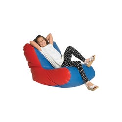 High Back Lounger, Single, Blue/Red, 30 x 28 x 27 Inches 2125818