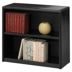 Image for Safco ValueMate Bookcase, 2 Shelves, 31-3/4 x 13-1/2 x 28 Inches, Metal, Black from School Specialty