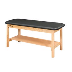 Image for CanDo® Treatment Table w/Flat Top and Shelf, 27 x 72 x 31 Inches, Natural Wood/Black Upholstery from School Specialty