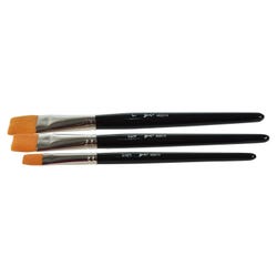 Sax Wash Golden Taklon Short Handle Paint Brushes, Flat, Assorted Size, Set of 3, Item Number 462014