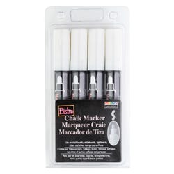 Image for Marvy Bistro Chalk Markers, Broad Tips, White, Pack of 4 from School Specialty