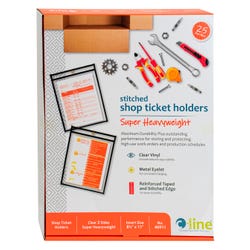 C-Line Shop Ticket Holders, 8-1/2 x 11 Inches, Clear/Black Trim, Pack of 25 2129757