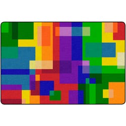Image for Childcraft Geo Squares Carpet, 6 x 9 Feet, Rectangle from School Specialty