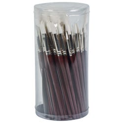 Image for Sax Optimum White Synthetic Taklon Paint Brushes, Assorted Sizes, Set of 72 from School Specialty