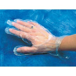 Image for Baumgartens Plastic Disposable Economy Medium-Weight Gloves, Medium Size, Clear, Pack of 100 from School Specialty