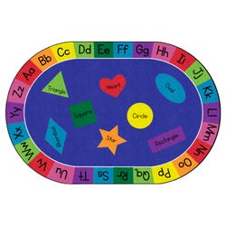 Image for Childcraft Rainbow of Shapes Carpet, 8 x 12 Feet, Oval, Primary from School Specialty
