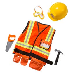 Image for Melissa & Doug Construction Worker Clothing, Ages 3 to 6, Orange, 5 Piece Set from School Specialty