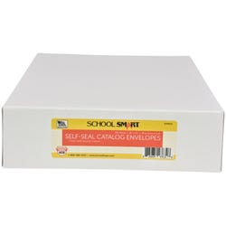 School Smart Kwik-Tak Envelopes, 10 x 13 Inches, 28 lb, Kraft Brown, Box of 100 2044622