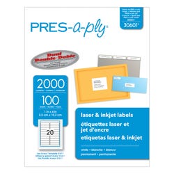 Image for Pres-a-ply Laser/Inkjet Labels, 1 x 4 Inches, Pack of 2000 from School Specialty