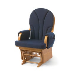 Foundations Adult Lullaby Glider Rocker with Navy Seat, 25-1/2 x 27 x 41 Inches, Natural/Blue 1590782