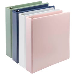 Samsill Earth Choice Durable View Binder, D-Ring, 1-1/2 Inches, Assorted Colors, Pack of 4, Item Number 2100451