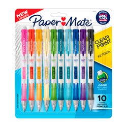 Image for Paper Mate Clearpoint Mechanical Pencils, HB No 2 Lead, 0.7mm, Assorted Barrel Colors, Pack of 10 from School Specialty