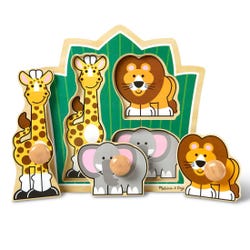 Image for Melissa & Doug Jungle Friends Jumbo Knob Puzzle, 3 Pieces from School Specialty