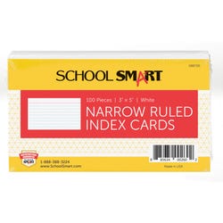 Image for School Smart Ruled Index Cards, 3 x 5 Inches, White, Pack of 100 from School Specialty