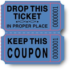 Image for Premier Southern Ticket Double Roll Ticket, 2 x 2 inches, Blue, Pack of 2000 from School Specialty