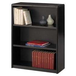 Image for Safco ValueMate Bookcase, 3 Shelves, 31-3/4 x 13-1/2 x 41 Inches, Metal, Black from School Specialty