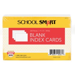 Image for School Smart Unruled Index Cards, 4 x 6 Inches, White, Pack of 100 from School Specialty