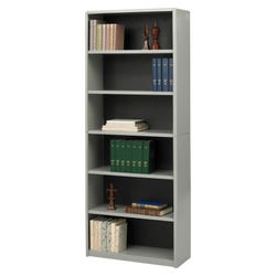 Image for Safco ValueMate Bookcase, 6 Shelves, 31-3/4 x 13-1/2 x 80 Inches, Gray from School Specialty