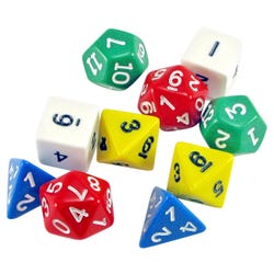 Image for Achieve It! Polyhedra Dice, Assorted Shapes & Colors, Set of 10 from School Specialty