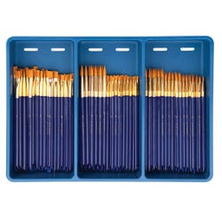 Image for Royal & Langnickel Gold Taklon Paint Brush Super Value Pack, Assorted Sizes, Set of 120 from School Specialty