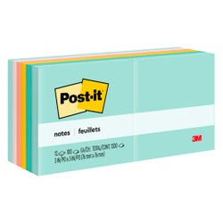 Image for Post-it Original Notes, 3 x 3 Inches, Marseille Colors, 100 Sheets Each, 12 Pads from School Specialty
