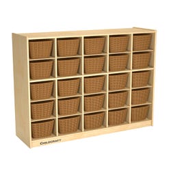 Image for Childcraft Mobile Cubby with 25 Baskets, 47-3/4 x 14-1/4 x 36 Inches from School Specialty