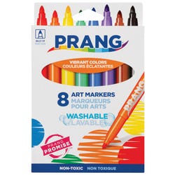 Image for Prang Washable Art Markers, Bullet Tip, Assorted Colors, Set of 8 from School Specialty