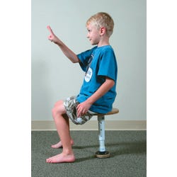 Image for Abilitations Single Leg Round T-Stool with Wide Base, 10 to 14 Inch Adjustable Height Seat from School Specialty