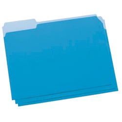 School Smart Two-Tone Reversible File Folder, Letter Size, 1/3 Cut Tabs, Blue, Pack of 100, Item Number 015789