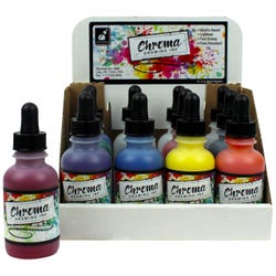 Chroma Drawing Inks, 2 Ounces, Assorted Colors, Set of 12 Item Number 2103346