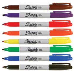 Sharpie Fine Permanent Markers, Assorted Colors, Set of 8, Item Number 002133