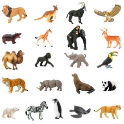 Childcraft Hand-Painted Zoo Animals, Assorted Types, Set of 21 204924