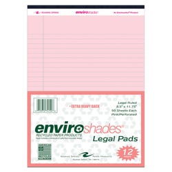 Image for Enviroshades Legal Pads, 8-1/2 x 11 Inches, Pink, 50 Sheets, Pack of 12 from School Specialty