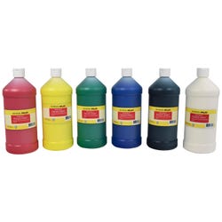 Image for School Smart Washable Finger Paints, Assorted Primary Colors, Quart Set of 6 from School Specialty